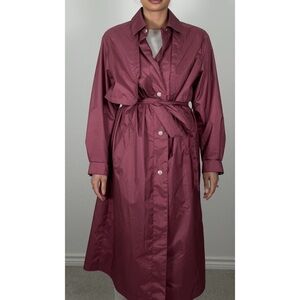 Chic Burgundy Trench Coat